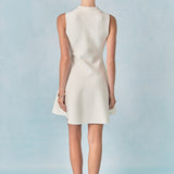 Pearl Bow Sleeveless Flare Knit Dress