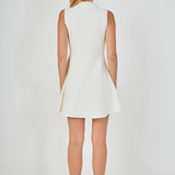 Pearl Bow Sleeveless Flare Knit Dress