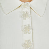 Pearl Bow Sleeveless Flare Knit Dress