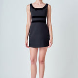 Velvet Bow Mini Dress