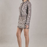 Flower Detail Knit Skirt