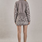 Flower Detail Knit Skirt