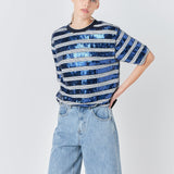 Sequin Stripe Top