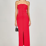 Lola Bow Accent Tube Midi Dress