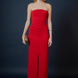 Lola Bow Accent Tube Midi Dress