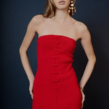 Lola Bow Accent Tube Midi Dress