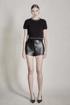 Jade Leather Shorts