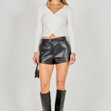 Jade Leather Shorts