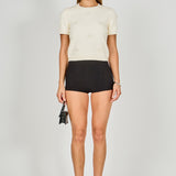 Pearl Trim Short Sleeve Sweater