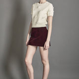Pearl Trim Short Sleeve Sweater
