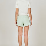 Short Sleeve Collared Knit Cardigan