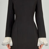 Ruffle Detailed Long Sleeve Mini Dress