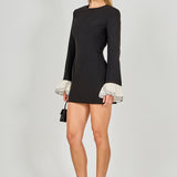 Ruffle Detailed Long Sleeve Mini Dress