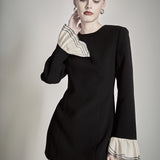 Ruffle Detailed Long Sleeve Mini Dress