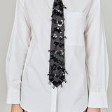 Detachable Sequin Tie Shirt