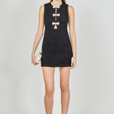 Pearl Bow Mini Dress