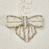 Sleeveless Mini Knit Dress With Bow Accents