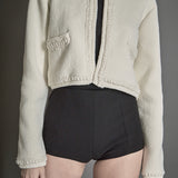 Cardigan Featuring Braided Trim and Bow Accents