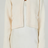 Cardigan Featuring Braided Trim and Bow Accents