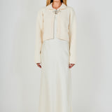 Cardigan Featuring Braided Trim and Bow Accents