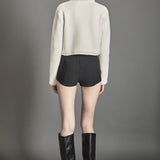 Cardigan Featuring Braided Trim and Bow Accents