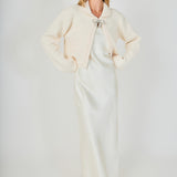 Cardigan Featuring Braided Trim and Bow Accents