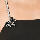Rhinestone Bow Mini Dress