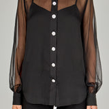 Volume Sleeve Shirt Blouse