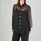 Volume Sleeve Shirt Blouse