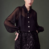 Volume Sleeve Shirt Blouse