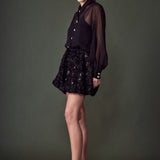 Colette Floral Sequin Bubble Mini Skirt