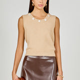 Floral Button Knit Vest