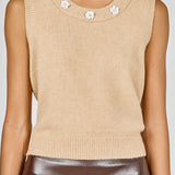 Floral Button Knit Vest