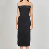 Bow Detailed Tube Midi Knit Dress