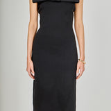 Bow Detailed Tube Midi Knit Dress