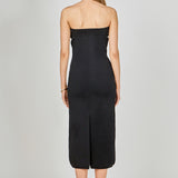 Bow Detailed Tube Midi Knit Dress