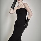 Bow Detailed Tube Midi Knit Dress