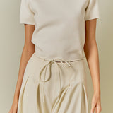 Floral Detail Short Sleeve Sweater