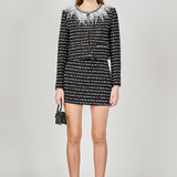 Feather Detailed Bow Tweed Jacket