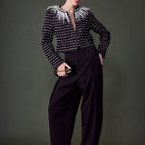 Feather Detailed Bow Tweed Jacket