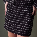 Striped Tweed Skirt