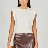 Gia Knitted Chain Detail Sleeveless Top