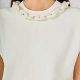 Gia Knitted Chain Detail Sleeveless Top