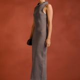 Gia Knitted Chain Detail Sleeveless Midi Dress