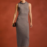 Gia Knitted Chain Detail Sleeveless Midi Dress
