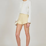 Flower and Pearl Trim Knit Cardigan