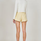 Flower and Pearl Trim Knit Cardigan