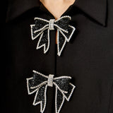 Rhinestone Bow Cropped Jacket