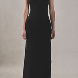 Flower Detail One Shoulder Knit Maxi Dress