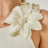 Flower Detail One Shoulder Knit Maxi Dress